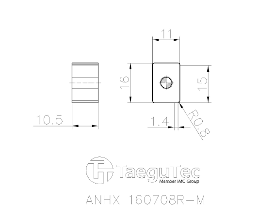 Пластина змінна твердосплавна фрезерна ANHX160708R-M TT9080