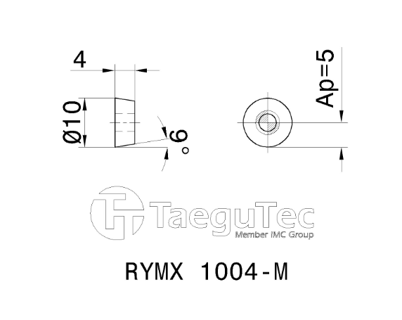 Пластина змінна твердосплавна фрезерна RYMX1004-M TT9080